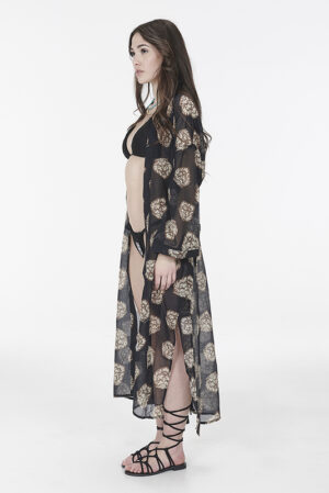 Kimono stampato logo Leone base nera - immagine 4