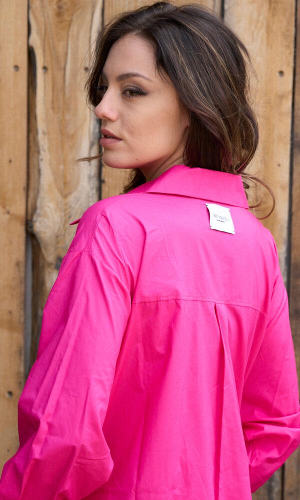 Camiciola mare fucsia tagli laterali e tasche - immagine 3