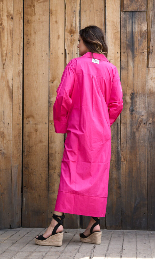 Camiciola mare fucsia tagli laterali e tasche - immagine 4