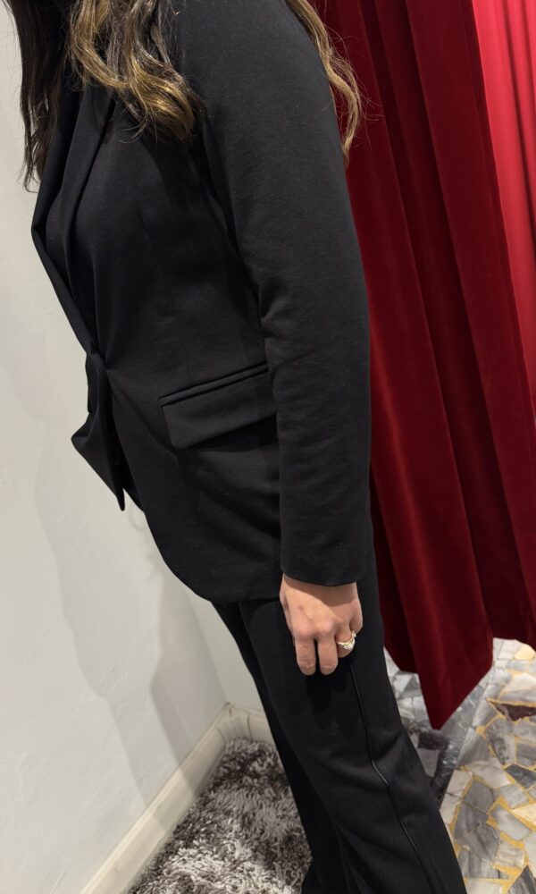 Blazer nero Essential in punto milano - immagine 3
