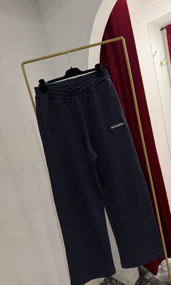 Pantalone blu palazzo con logo ricamato - 500gr