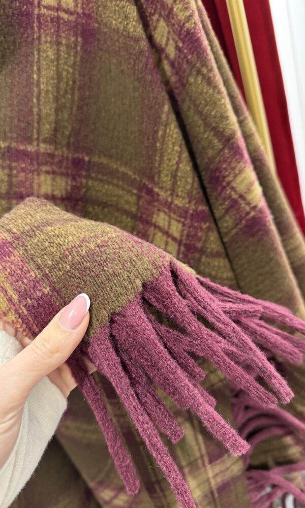 Mantella cammello e bordeaux Check Bordeaux - immagine 3