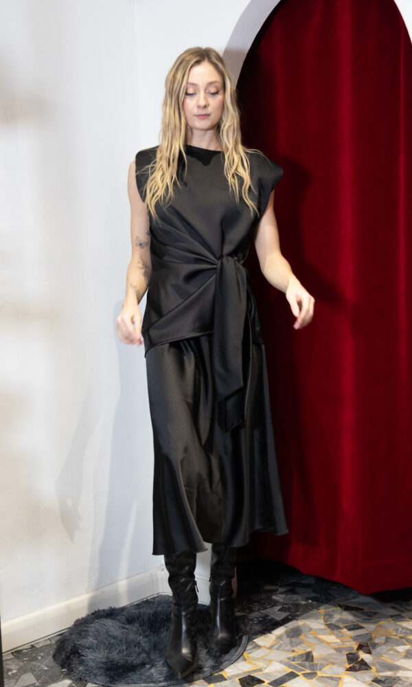 Gonna in raso maxi