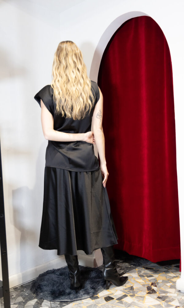 Gonna in raso maxi - immagine 3