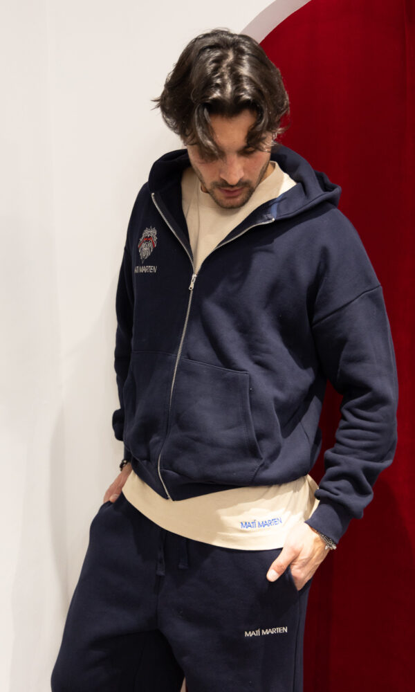 Pantalone blu palazzo con logo ricamato - 500gr - immagine 5