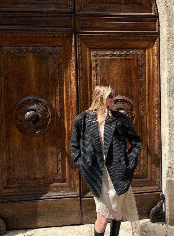 Blazer nero Gessato oversize "Icon"