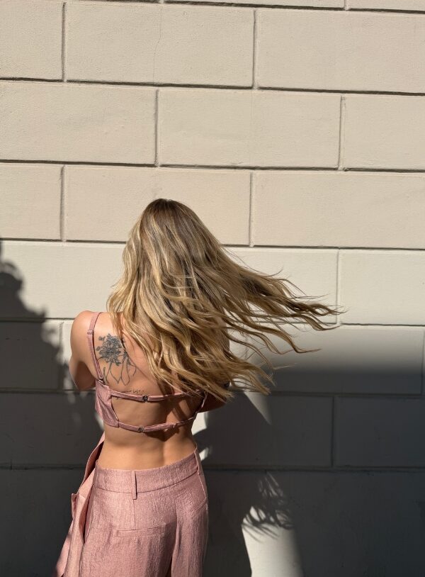Top Fascia Schiena Scoperta Rosa “Muse” - immagine 3