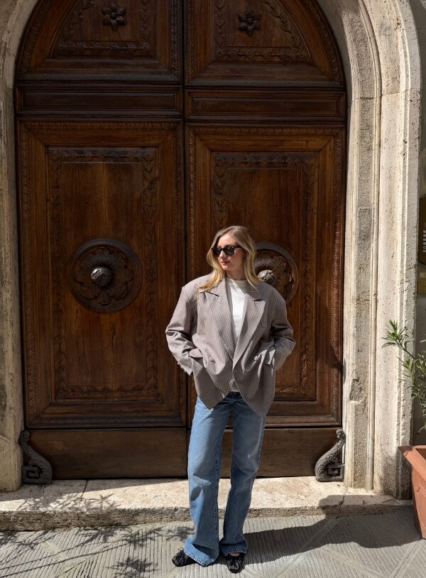 Blazer polvere Gessato oversize "Icon" - immagine 3