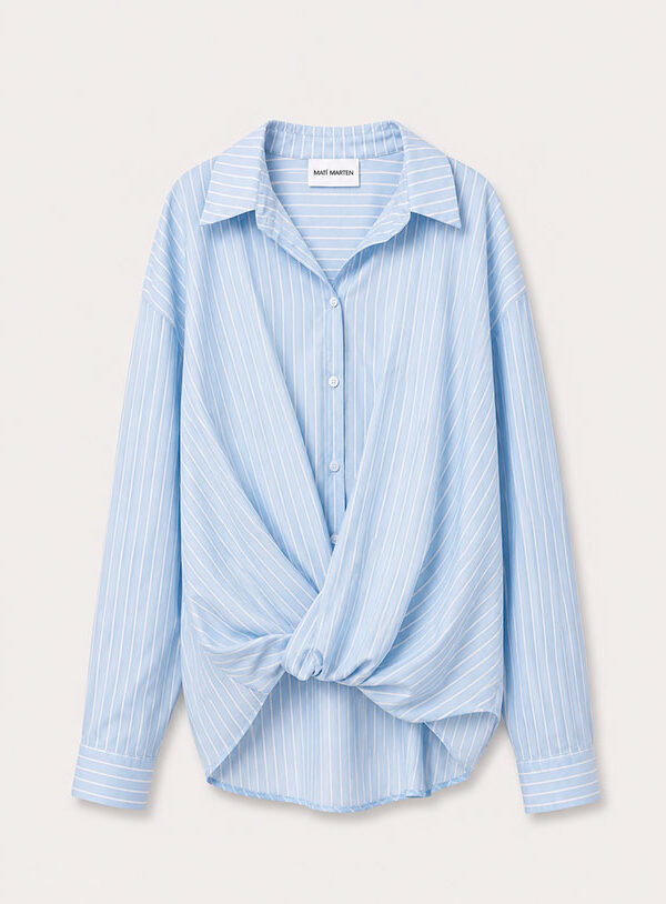 Camicia Fiocco Stripes Celeste - immagine 1