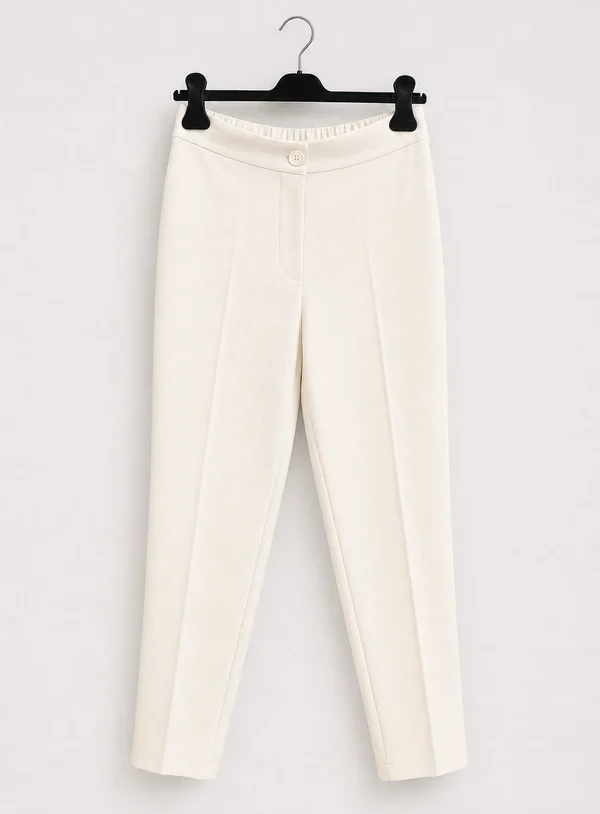 Pantalone Elasticizzato a Sigaretta Burro - immagine 1