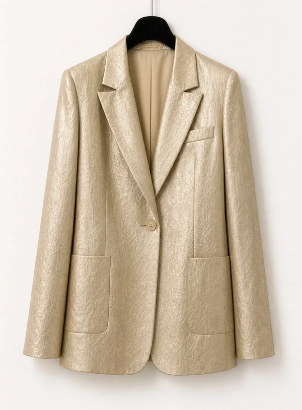 Blazer Gold Stropicciato con coulisse sulle maniche - immagine 1
