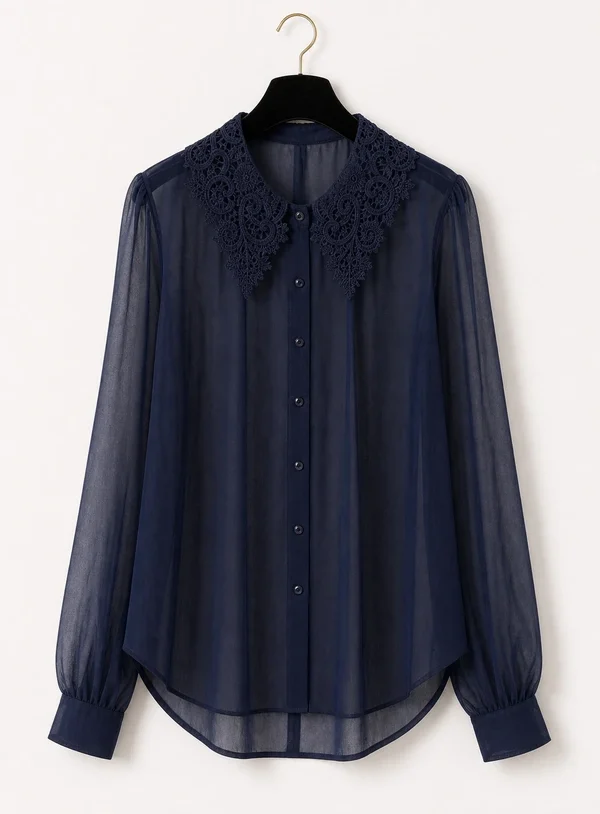 Camicia in Mussola Blu - immagine 1