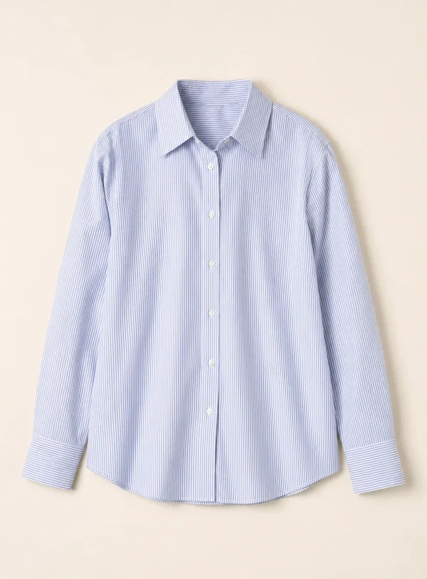Camicia over size bacchette celeste - immagine 1