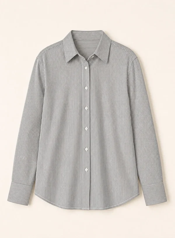 Camicia over size bacchette grigia - immagine 1