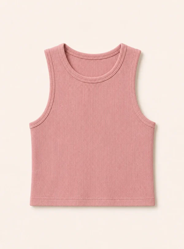 Top a costine rosa - immagine 1