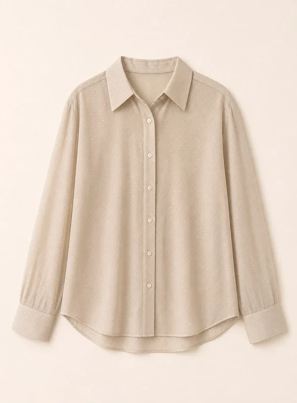 Camicia con strass beige - immagine 1
