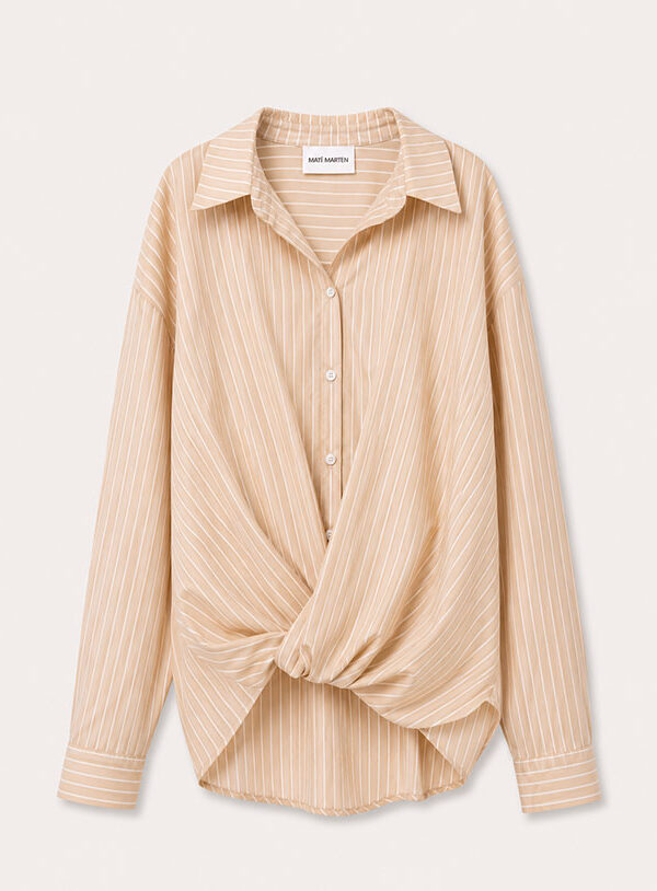 Camicia Fiocco Stripes Beige - immagine 1