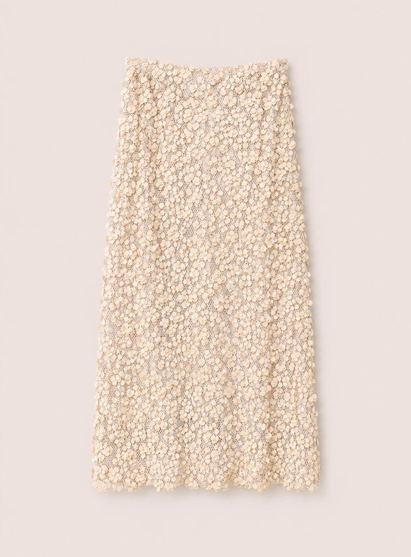 Longuette con paillettes beige - immagine 1