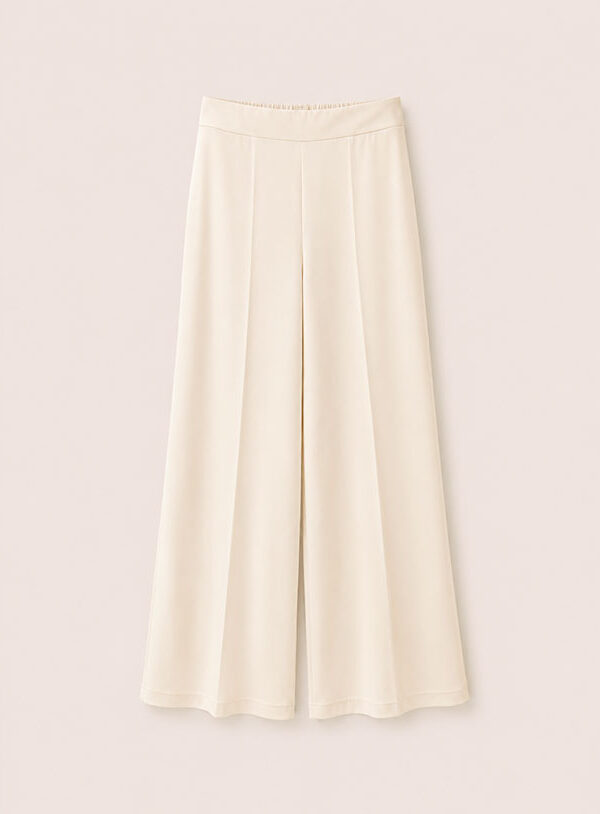Pantalone palazzo elegante gesso - immagine 1
