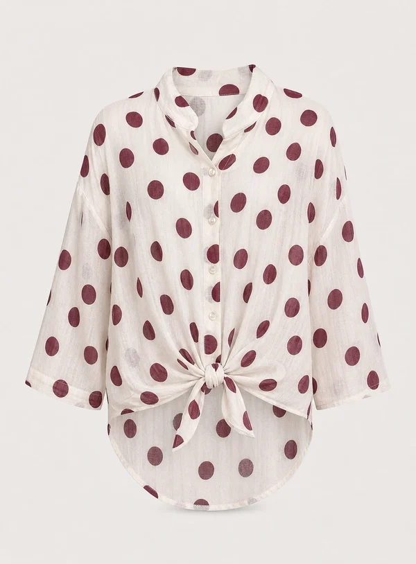 Camicia pois india con fiocco