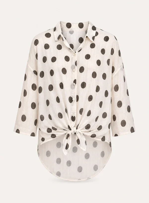 camicia con pois moro com fiocco