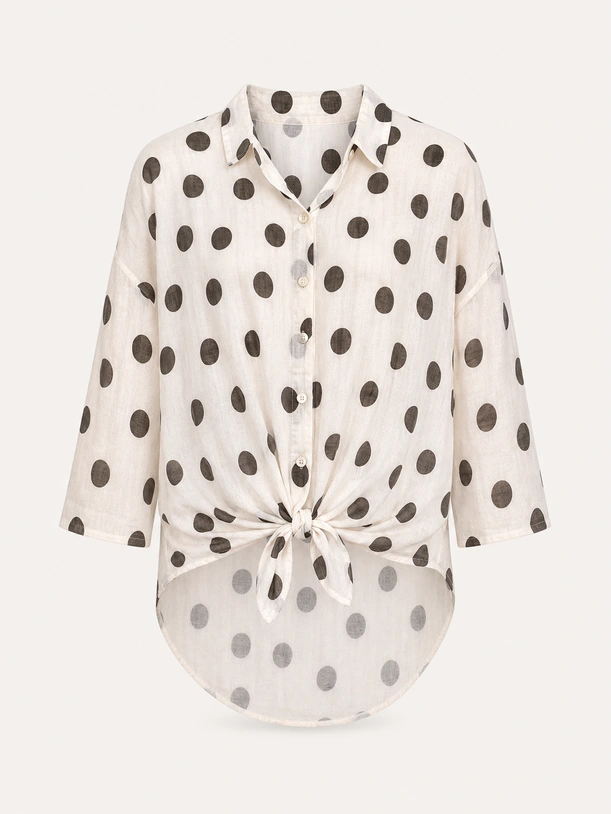 camicia con pois moro com fiocco