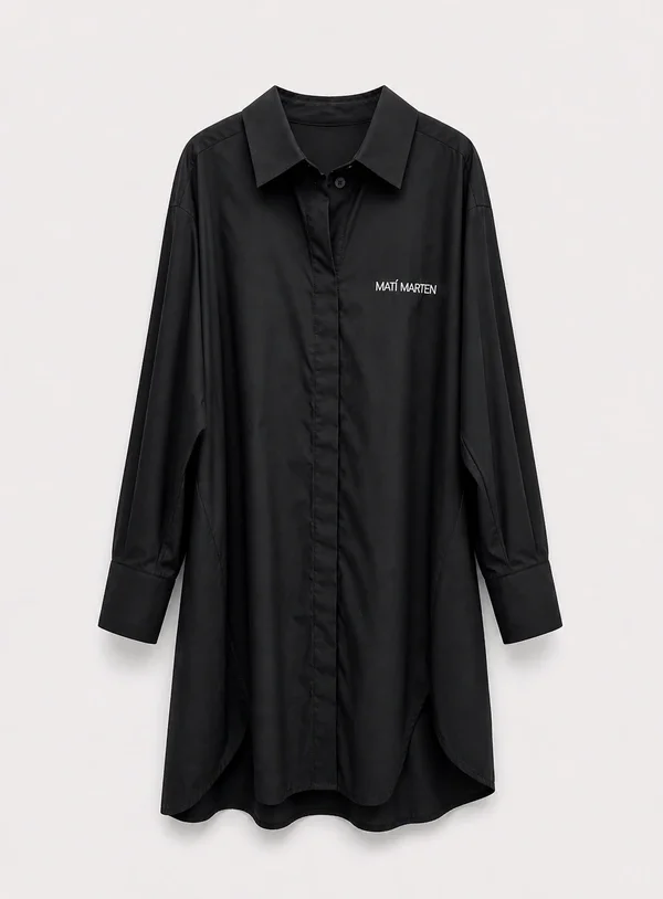 maxi camicia nera