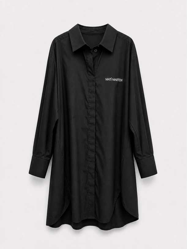 maxi camicia nera
