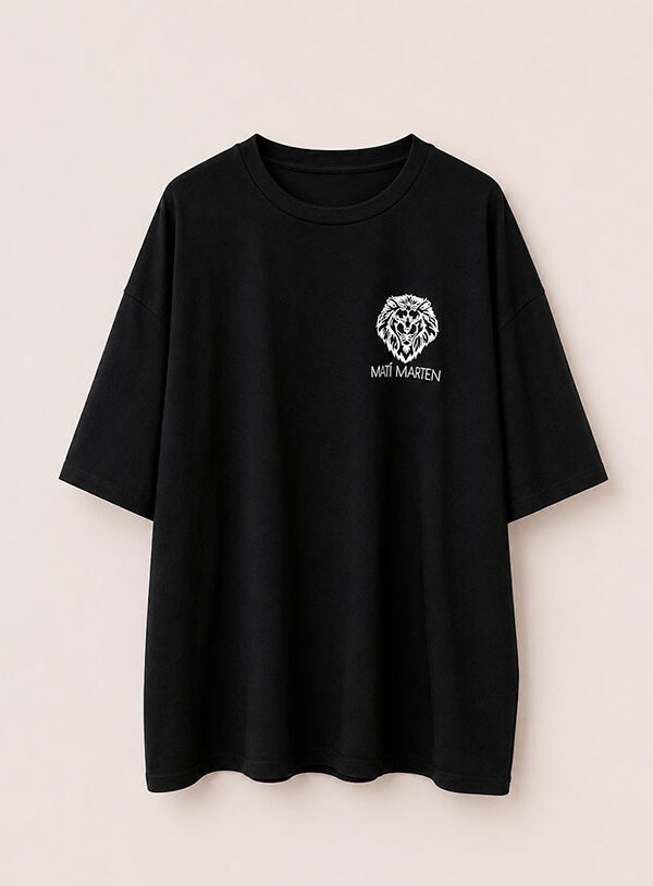 T-shirt basica nera con ricamo logo - immagine 1