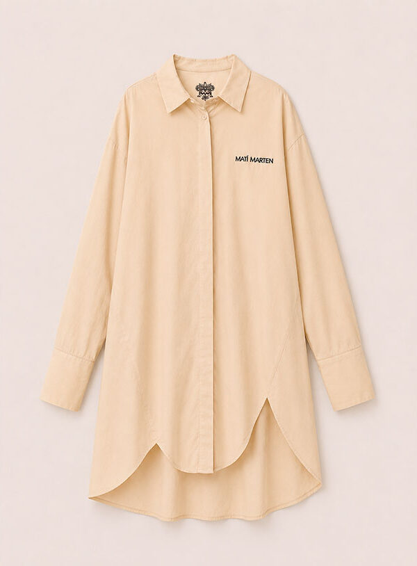 Maxi camicia Crema - immagine 1