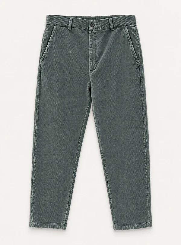 Pantalone Tasca Filo Bottone Verde Salvia